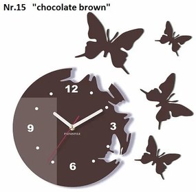 Orologio da parete decorativo con farfalle volanti Marrone scuro