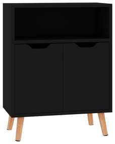 Credenza nera 60x30x72 cm in legno multistrato