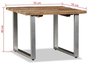 Tavolino da Salotto in Legno Massello Recuperato 55x55x40 cm