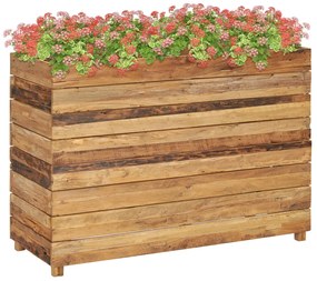Letto Rialzato 100x40x72 Cm Legno Di Teak Di Recupero E Acciaio /