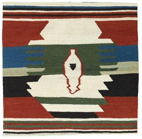 Kilim Tappeto 100x100 (Iran) Tessuto A Mano