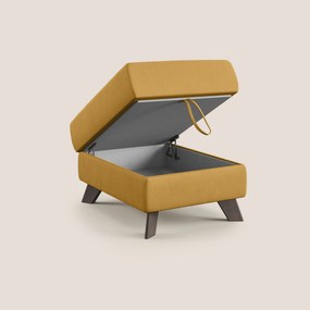 Moon Pouf contenitore e piedini alti in microfibra impermeabile T11 giallo