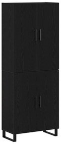 Armadi  2 pcs nero rovere 69,5x34x180 cm legno ingegnerizzato