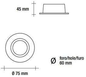 Vivida kris faretto incasso tondo led 3w (ULTIMI DISPONIBILI - N°3)