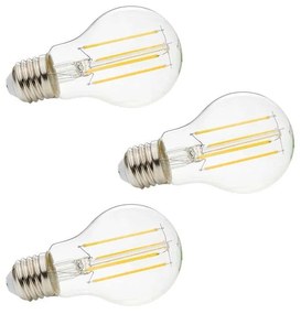 Lindby - 3-pack Lampadina LED 7W (806lm) Filament E27 Clear Lindby