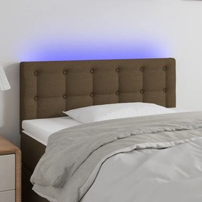 Testiera A Led Marrone Scuro 80x5x78/88 Cm İn Tessuto /