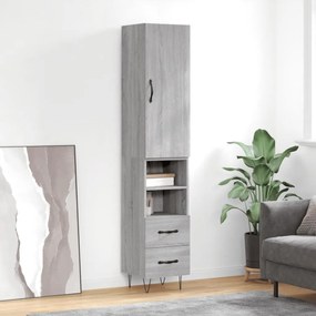 Credenza grigio sonoma 34,5x34x180 cm in legno multistrato