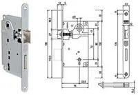 serratura a bussola centro bordo tondo cromato opaco - mm.50 bordo acciaio cromato (001.50.34) fer454056