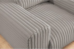 Poltrona grigio chiaro con rivestimento in velluto a coste Justin – Ropez