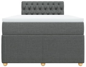 Giroletto a molle con materasso grigio scuro 120x200 cm tessuto