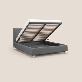 Teresa letto contenitore e sfoderabile in tessuto misto cotone impermeabile T13 grigio