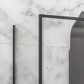 Kamalu - Box doccia 80x120 colore nero vetro 6mm altezza 200h | KLA-4000N