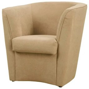 Poltrona beige in tessuto antimacchia dallo stile moderno e imbottita
