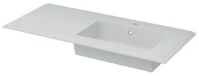 Lavabo integrale rettangolare Bellagio L 106 x H 13.5 x P 46 cm in resina bianco