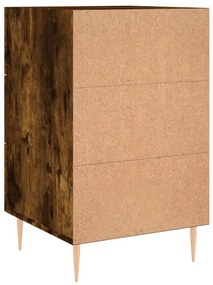 Comodino Rovere Fumo 40x40x66 cm in Legno Multistrato