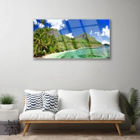 Quadro acrilico Paesaggio di montagna della spiaggia 100x50 cm
