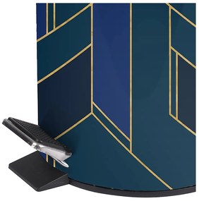 Cestino per la spazzatura blu scuro in metallo con pedale 3 l Achille – douceur d'intérieur