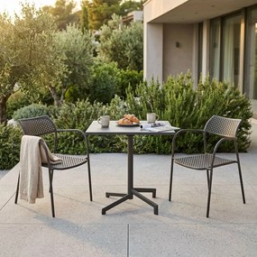 OPERA - set tavolo in alluminio cm 70 x 70 x 73 h con 2 poltrone Aviim