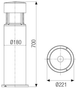 Greta Big 100W E27 H. 70Cm Vetro Trasparente