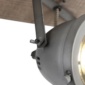 Faretto intelligente in acciaio con legno inclinabile incl. 3 WiFi GU10 - Emado