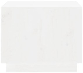 Tavolino da Salotto Bianco 120x50x40,5cm Legno Massello di Pino
