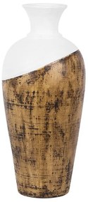 Terracotta Vaso decorativo 45 Bianco Nero BONA Beliani