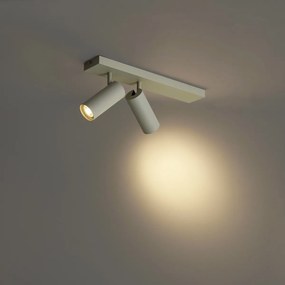 Faretto da soffitto moderno beige 2 luci inclinabile - Renna