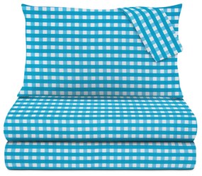 Completo letto matrimoniale quadri azzurri