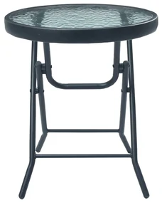 Tavolino da bistrot nero 40x46 cm in acciaio e vetro