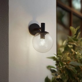 Lindby applique da esterno Dangan, trasparente, vetro, Ø 20 cm