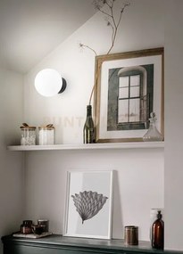 Applique in vetro e metallo nero opaco maga 1 luce attacco e14 d.15cm