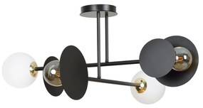 Plafoniera Moderna Inari Acciaio Nero 2 Luci E27 Ip20
