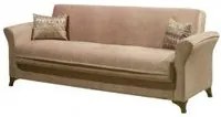 Divano letto tre posti con Contenitore BUKET in tessuto Beige 217x86x h85 cm