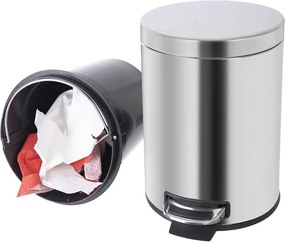 Cestino per rifiuti con piedini in acciaio inox in argento lucido 3 l - Orion