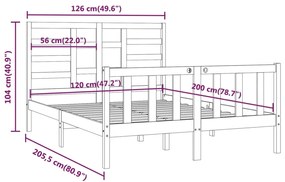 Giroletto Bianco in Legno Massello di Pino 120x200 cm