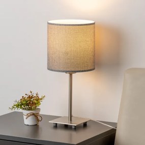 Eglo - Lampada da tavolo LED TUNJA 1xE27/60W/230V 26,5 cm cromo opaco/grigio