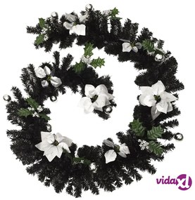 vidaXL Ghirlanda Natalizia con Luci a LED 2,7 m in PVC Nera