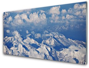 Quadro in vetro Paesaggio della montagna di nuvole 100x50 cm