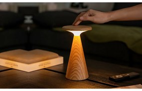 Lampada da tavolo LED di colore naturale con paralume in legno (altezza totale 21 cm) Sylva – Gingko