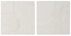 Decorazione da Parete Home ESPRIT Bianco Moderno Decapaggio 80 x 6 x 80 cm (2 Unità)