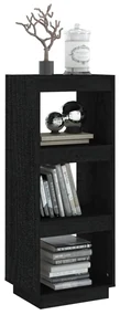 Libreria/divisorio nero 40x35x103 cm in legno massello di pino