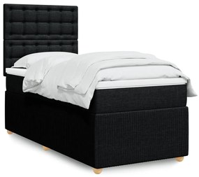 Giroletto A Molle Con Materasso Nero 100x200 Cm İn Tessuto /