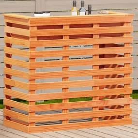 Tavolo Bar Da Esterno Marrone Cera 113,5x50x103cm Massello Pino /