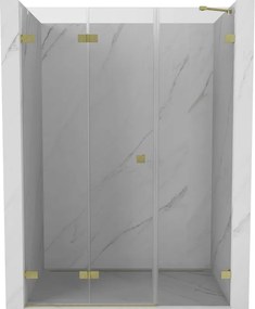 Mexen Lunar-F porta della doccia pieghevole sinistra 125 cm, trasparente, oro spazzolato - 836S-125-050-55-00-L