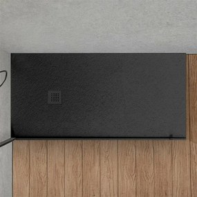 Piatto doccia resina 70x170 antracite pietra filo pavimento slim  Loren
