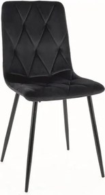 Sedia Tom in velluto nero Blu19