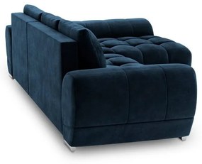 Divano letto angolare blu royal con rivestimento in velluto, angolo destro Nuage - Windsor &amp; Co Sofas