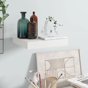 Scaffale A Parete Bianco Lucido 23x23,5x3,8 Cm İn Mdf /