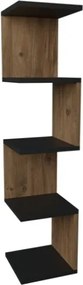 Mensola Ad Angolo Zig-Zag 5 Ripiani 25x25x109 Musa Rovere E Antracite