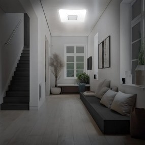 Plafoniera LED moderno Vizzini, bianco 56x56 cm, luce con 3 temperature di colore dimmerabile, 5050 lumen INSPIRE